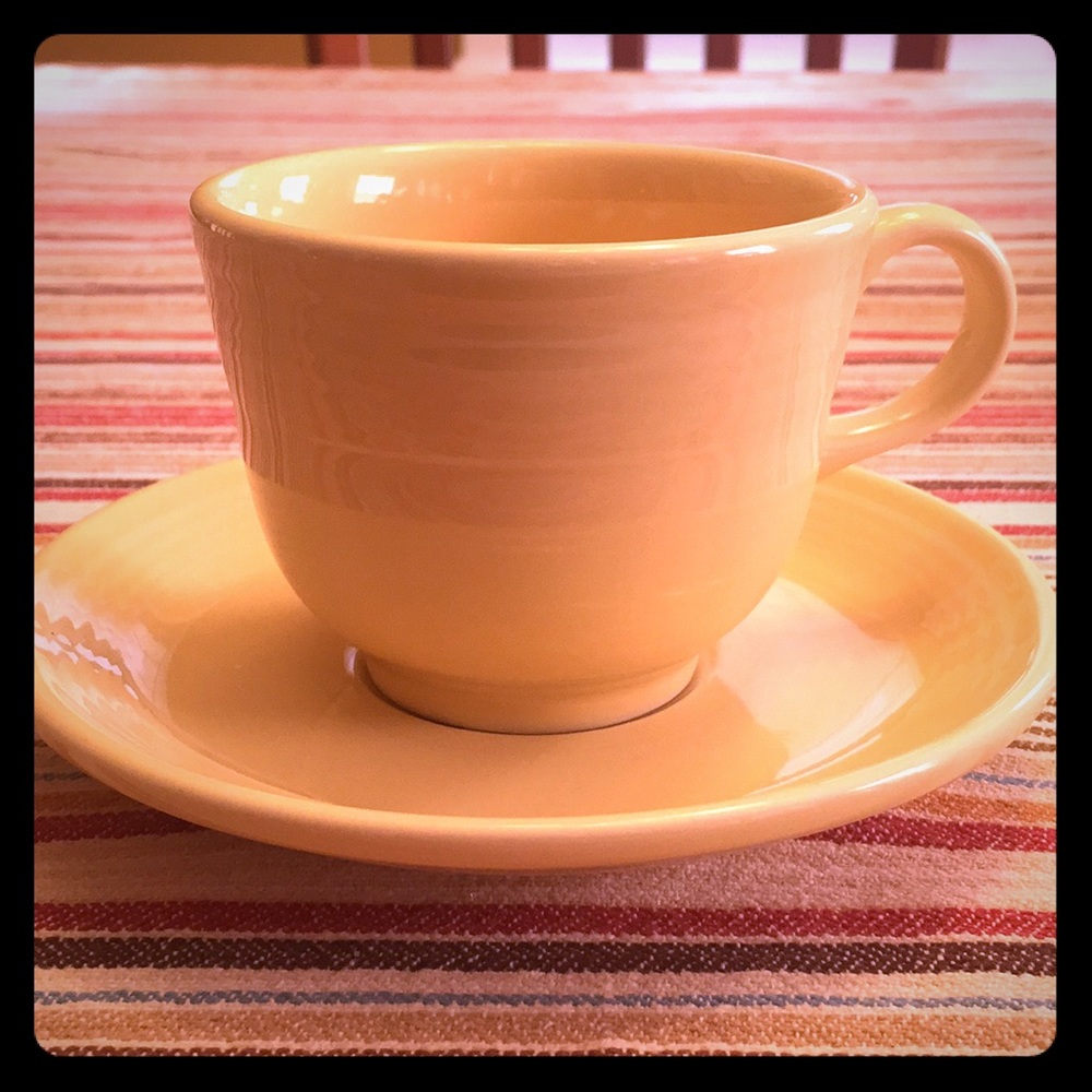 Fiesta yellow cup and saucer